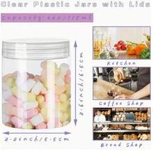 20 Pack Clear Plastic Jars With Snap-Lock Lids - Wide-Mouth Kitchen & Craft Storage Containers, Space-Saving Round Jars For Candy, Spices, Bathroom, Office - Ideal For Home, Commercial Use - Easy Grip Lid Closure, Food Storage Containers, Versatile Container, Snaplock