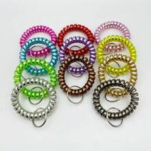 7pcs Small And Convenient Bright Surface Colorful Spring Wrist Coil Keychain, Coil Bracelets Keychain, Coil Keychain, Stretchable Spiral Bracelet Wrist Coil Key Chains(Color Random) Halloween Accessories Teachers Day Christmas Gift Ideas Bag Lanyards With Id Holder Car Accessories Bag Charms Car Friend Sister - Multicolor - View 1
