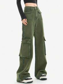 Jeans de ropa de trabajo casual para mujeres - Amarillo - Ver 5