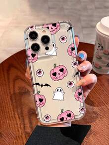1pc Halloween Pumpkin Ghost Pattern Print Soft Anti-Fall Phone Case Compatible With IPhone 13/11/17/16/14/15/15pro/15 Plus/15 Promax/7plus/8plus/X/Xs Max/Xr/11pro/12pro/13pro/14pro/12mini/13mini/11promax/12promax/13promax/14promax/14plus/17pro/17Air/6/6s Plus/7/8/16Pro/16plus/16promax/Se2/17promax&Compatible With Samsung Galaxy/A54/A14/A12/A13/A15/A32/A33/A24/A52S/S20/S21/S22/S23/S24/S23Plus/S24ultra/S25/A15/A33/A23 - Multicolor - View 3