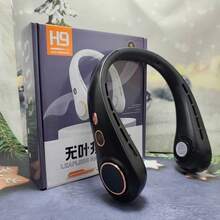 1 件颈挂风扇，无叶颈挂风扇，1500mAh 电池容量升级版，持久续航，5 档可调速度，LED 显示屏，适合学生、办公室、户外旅行，完美礼物，节日必备 - 彩色 - 查看 15