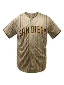 KTYSDE Men's #23 Brown Striped Baseball Jersey, Loose Fit V-Neck Short Sleeve Button-Down Sportswear With San Diego English Letter Embroidery, Suitable For Casual Daily Wear, Streetwear, Baseball, Golf Training, Fan Gift, Unisex