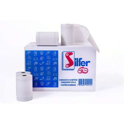 Bobina Térmica 80MM X 40M 1 Via Branca 44G Caixa com 30