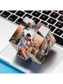 1 إطار صور مكعب شخصي، يمكن تخصيص 6 صور، مناسب لعودة إلى المدرسة، حفلة عيد الميلاد، ديكور الزفاف، هدية عيد الأب لتخصيص صور العائلة والأصدقاء والزفاف والحيوانات الأليفة