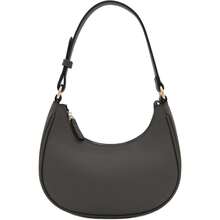 FashionPuzzle Small Crescent Shoulder Bag Underarm Purse - 深灰色/深灰色 - 查看 1