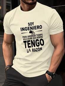 Camiseta Hombre Soy Ingeniero - Diseño Único y Divertido para Profesionales Apasionados | Estilo Casual y Moderno | Ideal para Trabajo y Ocio |  Top en Moda Urbana México - Albaricoque - Ver 2