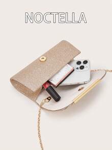 Noctella 优雅闪亮的手拿包，时尚简约的小方包，斜挎包女士晚宴包，适合女士派对、婚礼、晚宴、宴会晚宴包，适合派对女孩，女士，适合女士，非常适合派对、婚礼、舞会、晚宴/宴会，送给女士的最佳礼物 - 香檳色 - 查看 5