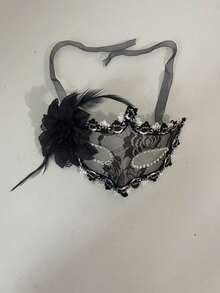 可爱的黑色半脸猫耳套，配有可调节带子 - 轻巧舒适，适合派对、角色扮演、主题派对装饰、奇幻设计、高品质工艺、节日礼物、生日礼物