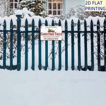 1pc Vintage American Style Christmas Hanging Decor! 2D Flat Printed Wooden Sign, Red Pickup Truck Carrying Christmas Tree + "FARM FRESH CHRISTMAS TREES" Classic Farm Design, Also Includes Cozy Elements Like Hot Cocoa, Suitable For Fireplace Wall, Porch, Christmas Market, Retro Cafe, Etc. Instantly Elevates The Holiday Atmosphere, Excellent Decorative Plaque And Accessory To Bring Nostalgic Warmth To The Christmas Season. Home Decor Christmas Decorations Room Decor