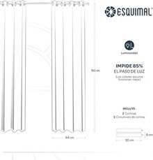 ESQUIMAL Cortina Blackout Juego de 2 Cortinas con Ojales - Blackout Curtains 2 Panels (Azul Marino, 0.94 x 1.60 m) - Negro - Ver 4