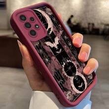 Mysterious Magic Bat Pattern Phone Case For Galaxy A01/A02S/A03/A03s/A05/A10s/A11/A12/AApple 13/A14 5G/A15 4G/A20s/A21s/A22/A23/A30s/A31/A32/A34/A50/A51/A52/A52s 5G/A53 5G/A54 5G/A70/A71/A72/A73 5G/S20/S21/S22 5G/S22+ 5G/S22 Ultra 5G/S23/S23+ - Burgundy - View 7