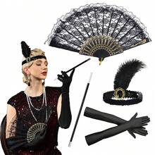 D EXCEED 1/3/4/6 件女式 1920 年代了不起的盖茨比人造羽毛头带婚礼派对下午茶狂欢节服装母亲节舞会万圣节装饰礼物 - 多色 - 查看 7