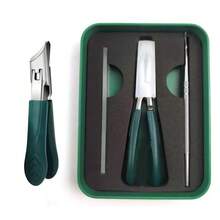 Nowość Profesjonalne obcinaczki do paznokci z fazowanymi końcami w kształcie orlego dzioba, 3 zestawy obcinaczy do paznokci z fazowanymi końcami i cążkami do skórek oraz pilnikiem, długi uchwyt, szerokie szczęki, antypoślizgowe, skośne obcinacze do paznokci, do grubych paznokci, dla seniorów i pielęgnacji wrastających paznokci, do użytku w domu/salonie, ergonomiczne i nierdzewne, narzędzia do paznokci, manicure i pedicure, dla mężczyzn i kobiet, prezenty dla rodziny, przyjaciół, kochanków, na powrót do szkoły, Halloween, Boże Narodzenie