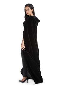 Unisex Hooded Cape Full-Length Velvet Cloak, Suitable For Halloween Costume Role-Playing. Long Hooded Cloak Witch Costume For Both Men And Women