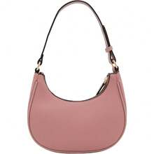 FashionPuzzle Small Crescent Shoulder Bag Underarm Purse - 暗粉紅色/暗粉紅色 - 查看 5