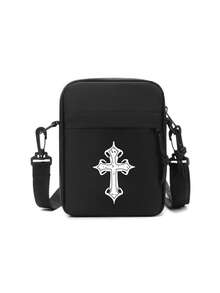 单肩包、斜挎包、小方包、男士时尚简约纯色小斜挎包、日常休闲轻便迷你尼龙防水单肩包、骑行包、基督教礼物、基督教胸包、基督教斜挎包、十字架包、耶稣包、举起十字架、举起耶稣、运动健身包、适合青少年、夏季、休闲、户外、运动、度假、旅行、毕业礼物、生日礼服配饰街头服饰