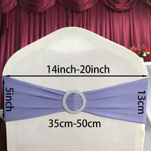 50PCS Lycra/Spandex/Stretch/Elastic Chair Cover Sashes/Bands/Bows/Ties For Decorating Graduation, Birthday, Wedding, Bridal Shower, Baby Shower, Barbecue, Buffet, Christmas, Decorative Birthday Parties Ceremony Folding Chairs Tablecloth Table Cover Linen Backdrop Carpet Flower Decoration - Light Purple - 查看 2