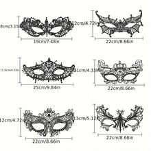 14pcs Lace Masquerade Party Performance Skin-Friendly Soft Sexy Women's Masks - Black - View 7