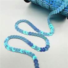 5yards 6mm Sequins Ribbon Round Flat Sequins Laser Giltter Paillettes Sequins For Crafts Sewing Cloth Accessory Sequin Trim