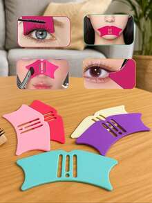 1 pieza Herramienta aplicadora de maquillaje de silicona, rizador de pestañas, moldeador de contorno nasal, cepillo abanico para máscara, mezclador de sombra de ojos y resaltador para principiantes, reutilizable, lavable, portátil, adecuado para el hogar, la oficina, la escuela, al aire libre, maquillaje, económico, decoración de habitaciones, tocador, viajes, dormitorio, accesorios de maquillaje