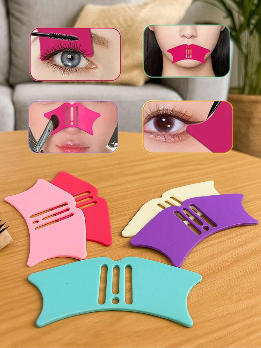 1 pieza Herramienta aplicadora de maquillaje de silicona, rizador de pestañas, moldeador de contorno nasal, cepillo abanico para máscara, mezclador de sombra de ojos y resaltador para principiantes, reutilizable, lavable, portátil, adecuado para el hogar, la oficina, la escuela, al aire libre, maquillaje, económico, decoración de habitaciones, tocador, viajes, dormitorio, accesorios de maquillaje