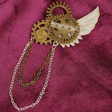 Gothic Steampunk Gear Wing Brooch, Unique Brooch For Women, Halloween Cosplay Clothes Pin Funny Cute Teacher Gifts00 Christmas