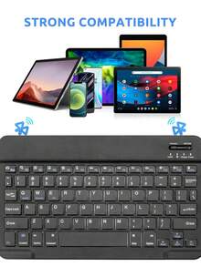 1 pieza Mini teclado Bluetooth portátil, teclado inalámbrico ultra delgado y silencioso de 10 pulgadas con batería recargable, compatible con Android, Windows, adecuado para iPad, tableta, teléfono, regalo de Navidad/Halloween - Unitalla - Ver 3