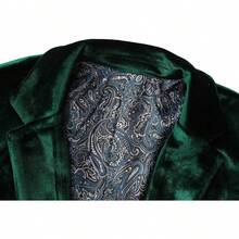 Velvet Blazer For Men Slim Fit One Button Sport Coat Jacket For Prom Wedding Party Dinner-2025 - 金色 - 查看 10
