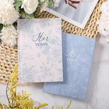 MSet Of 2 Vow Books His And Hers Wedding Vow Books 6.06x4.17 Wedding Keepsake Essentials Elegant Bridal Shower Ceremony Gift Elopement Essentials(Blue Floral)10 - 藍色 - 查看 3