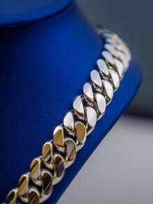 12-22mm Wide  Stainless Steel Cuban Link Chain 1PC Premium Stainless Steel Cuban Link Chain Necklace For Men   Men Jewelry Cuban Link Chain Necklaces For Men Gold Chain Cuban Link Chain Women Baddies Chain As Party & Gift & Stage Show Auspicious New Year Gifts - 20毫米(0.78吋) - 查看 2