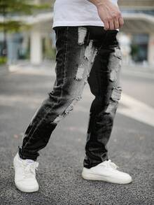 Quần jeans nam dáng suông màu xanh bạc hà, thích hợp mặc ngoài trời, mùa Thu/Đông. - Nhiều màu - Xem 2