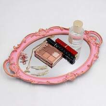 Bedroom Deccor Vintage Small Mirror 14.5 X 10 Inch Oval Pink Wall Mirror - 粉色 - 查看 8