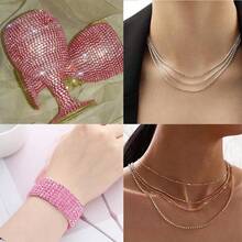 1m/5m (39.37in/196.85in) Colorful Rhinestone Chain, Crystal Rhinestone Dense Chain, Gold Base Copper Claw Hand-Sewn Embroidery Trim, DIY Clothing, Wedding Dress Decoration, Glass Rhinestone Jewelry Accessories, Multiple Colors Available - Multicolor - View 11