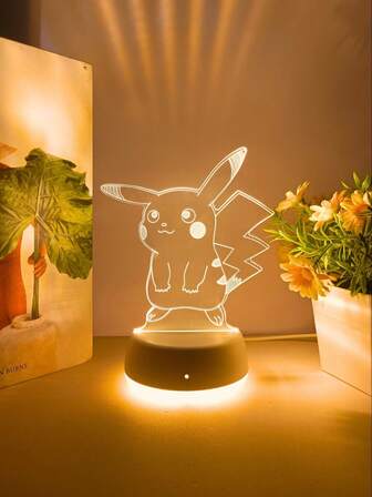 pokemon 1 Peça Luz Noturna Moderna e Criativa do Pokémon Pikachu 3D, Alimentada por USB, Iluminação Quente, Adequada para Decoração em Várias Cenas, Um Belo Presente