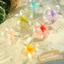 1pc Custom Shiny Frosted Bougainvillea Hair Clip, Soft Flower Hair Accessory For Summer Vacation - Multicolor - View 3