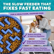 Outward Hound Fun Feeder Slo Bowl, Medium Slow Feeder Dog Bowl, 2 Cups, Blue (Pack Of 12) - ColorA - 查看 4