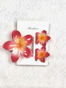 مشبك شعر 1 قطعة مزين بزهرة الفرانجيباني متعددة الألوان، مناسب للرحلات البحرية، الإطلالات اليومية، هدايا إكسسوارات الشعر، مشابك شعر أنيقة، أغراض المدرسة والجامعة، إكسسوارات الخريف والشتاء للإطلالات في العطلات للمرأة