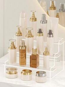 1pc-Acrylic Cosmetics Organizer, Multi-Layer Transparent Display Stand, Suitable For Perfume, Jewelry, Skin Care Products, Cosmetics, Bathroom, Bedroom, Home Decoration, Reinforced And Sturdy Trapezoidal Design