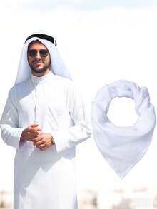 Arab Headscarf Dubai Headscarf Saudi Arabia Tourism Baotou Ornaments Men's Headband+Headscarf Arab Jacquard Square Scarf Dubai Middle East National Costume