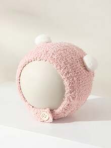 1 件秋冬婴儿帽，可爱日常护耳帽，男女通用幼儿厚保暖针织毛绒帽 - 1PC - 查看 13