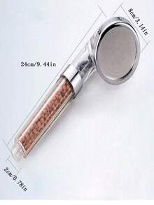 1pc Handheld Shower Head With Filter, Faux Pearl Bead Water Purifier Showerhead, Chlorine Filter, Water Saving Shower Head, 1pc Shower Sprayer, High Pressure Water Saving Filter, Made Of ABS, Suitable For General Use, Not For Drinking Water, Suitable For Dry Skin And Hair Bathroom Accessories