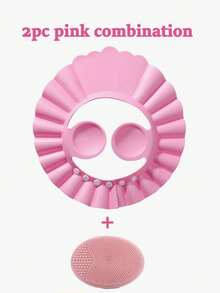 2 件装婴儿粉色、蓝色、黄色 EVA 防水护耳洗发帽，可爱可调节婴儿洗发帽，适合日常男孩女孩洗澡、美发、防晒 - 彩色 - 查看 5