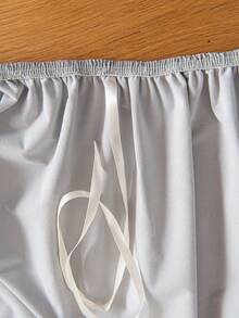 1件装纯色防水防油可水洗长方形/圆形桌布，高档奢华餐桌保护垫 - 灰色 - 查看 9