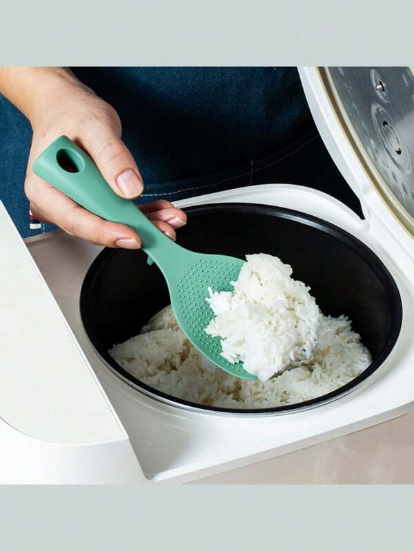 Stand-Up Non-Stick Long-Handled Silicone Rice Spoon, High Temperature Resistant, Scalding-Proof And Easy To Clean, Suitable For Rice Cooker Kitchen Utensils