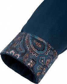 Mens Dress Shirts Long Sleeve Dress Shirts For Men Inner Contrast Button Down Casual Shirts For Men Big And Tall-20256688 - F# 綠色花卉 - 查看 4