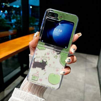 Creative Cat Folding Mobile Phone Case Compatible With Samsung Galaxy Z Flip3 5GGalaxy Z Flip 4 5GGalaxy Z Flip 5 5GGalaxy Z Flip 6 5G Z  Z Fold 3