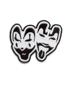1件小丑脸说唱歌手刺绣熨烫贴片，嘻哈音乐风格 - 彩色 - 查看 5