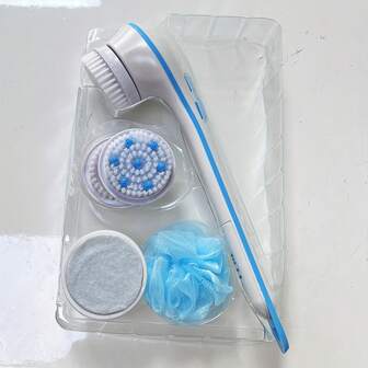 1 Pc. Long-Handled Electric Bath Brush With Soft Bristles For Body Exfoliation, Deep Cleansing, And Skin Massage. This Shower Brush Refreshes The Body And Is Powered By Dry Batteries (Batteries Not Included). A Must-Have For Every Household.