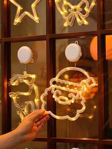 1pc Funny Christmas Window Lights, Luxury Ambience Decorative Lights Battery Box Style, Room With LED Lights Fairy Lights Clip Strings, Night Lights Hanging Photos, Bedroom, Mirror With Lights Weddings, Festivals, Party Decorations, Random Gifts Garden Lights Garden Decoration Wedding Decorations Room Decoration Gifts Birthday Graduation, Ambient Lights, Decorative Lights, Christmas Streamers, Christmas Lights (Three Sections Of Seven Batteries)Christmas Decoration XMAS Decor Christmas Tree Gift Decor Thanksgiving Wedding Home Decor Home Decor Fall Decor Autumn Decor Birthday Decorations For Gifts Party Supplies Indoor Outdoor Garden Holiday Festival Decor Halloween Decor Wall Decor Halloween Ornaments