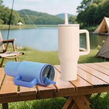 40 盎司不锈钢玻璃杯，带吸管和防漏盖 - 隔热旅行杯，适用于冷热饮品，耐用且可重复使用，非常适合露营、汽车、办公室 - 情人节、圣诞节、万圣节、感恩节、咖啡爱好者的理想礼物